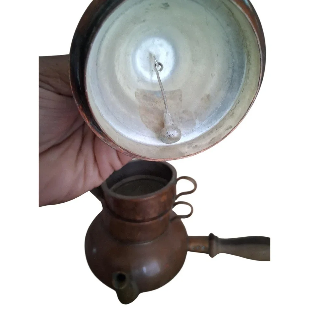 Vintage OrfeMex Mexico Copper Brass Stacking‎ Teapot Set With Bell Kitchen wares